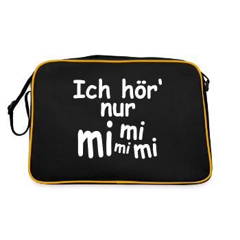 Ich hör nur Mimimi - Retro Tasche - Schwarz/Gold - Hinten