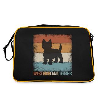 Cadeau pour chien Westie West Highland Terrier - Sac Retro - noir/or - Dos