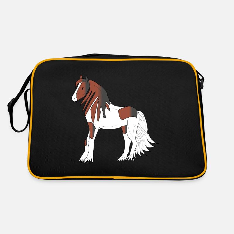 Pretty black-brown-white Tinker draught horse Retro Bag