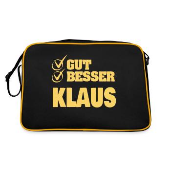 Klaus - Retro Tasche - Schwarz/Gold - Hinten