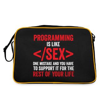 debugging programmer computer science computer nerd - Retro Bag - black/gold - Back