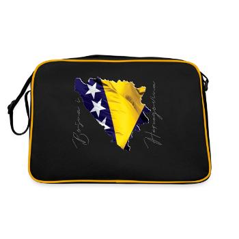 Bosnia Flag in Bosnia Map BA - Retro Bag - black/gold - Back