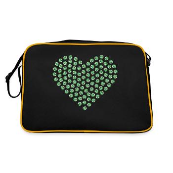 Diamond heart green large - Retro Bag - black/gold - Back