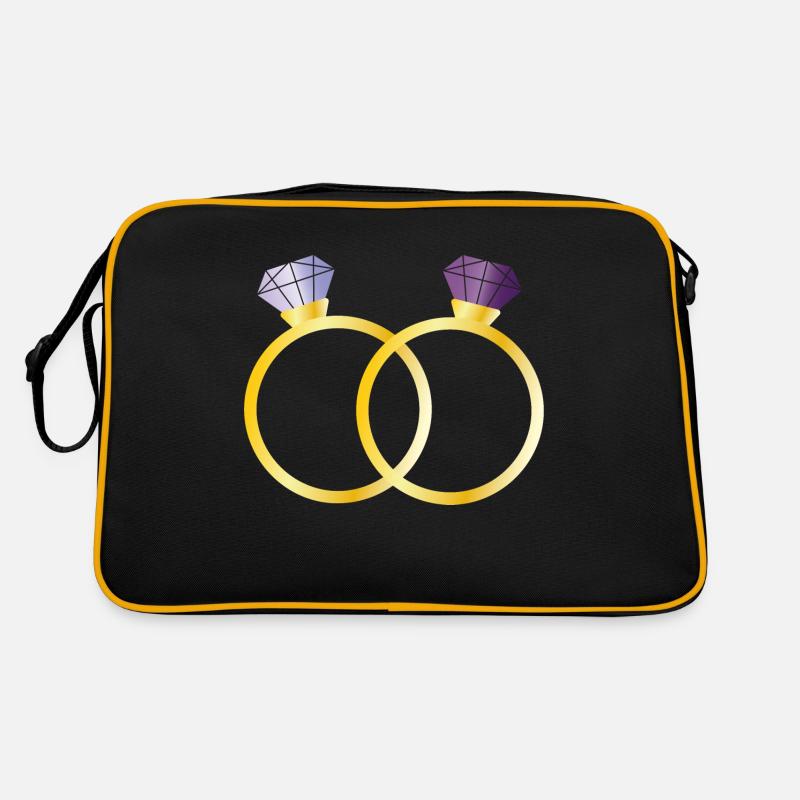 Zwei Ringe mit violetten Diamanten Retro Tasche