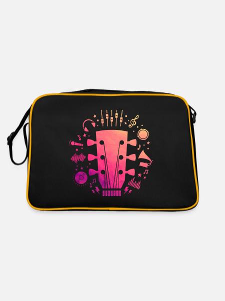 Gitarre - Retro Tasche - Schwarz/Gold - Hinten