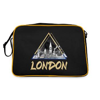 London Uk UK England Skyline City - Retro Bag - black/gold - Back