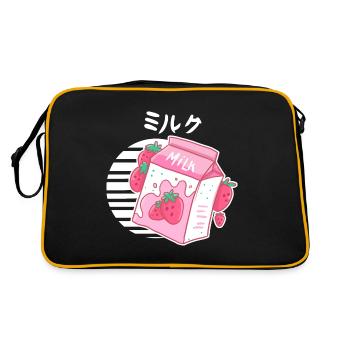 Ästhetische rosa Pastell koreanische - Retro Tasche - Schwarz/Gold - Hinten