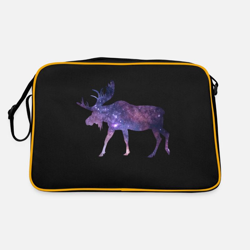 Elch Weltraum Universum Sterne Himmel Retro Tasche