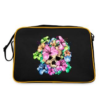 Crâne entouré de lys Skull and flowers - Sac Retro - noir/or - Dos