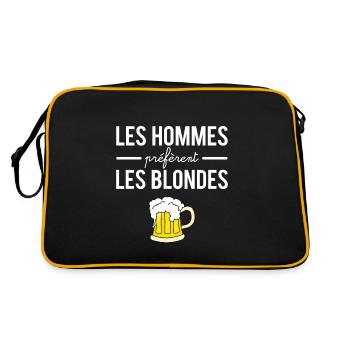 Les hommes préfèrent les blondes bière humour - Sac Retro - noir/or - Dos