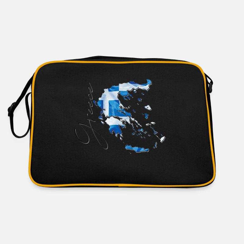 Greece Flag in Greece Map EN - Retro Bag - black/gold