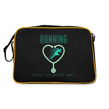 Running Running keeps the doctor away - Retro Bag - black/gold - Back