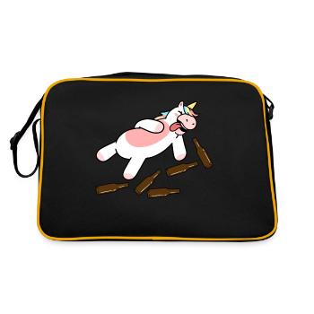 Drunk unicorn - Retro Bag - black/gold - Back