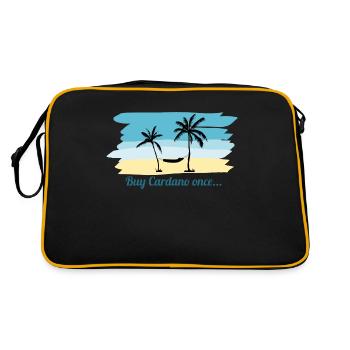 Cardano ADA cryptocurrency hodln hodl beach - Retro Bag - black/gold - Back