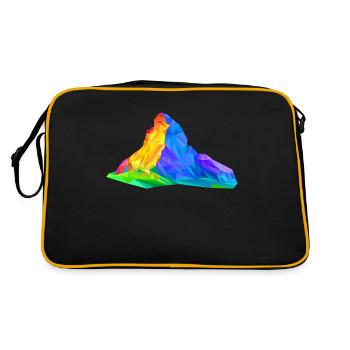 Matterhorn, Mountain, Colorful Triangles, Triangles, Alps - Retro Bag - black/gold - Back