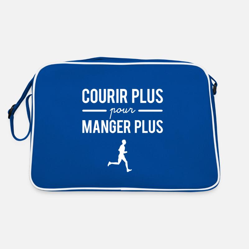 Courir plus pour manger plus course à pied humour Sac Retro