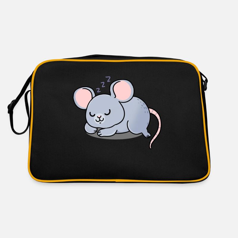 Maus schlafend Retro Tasche