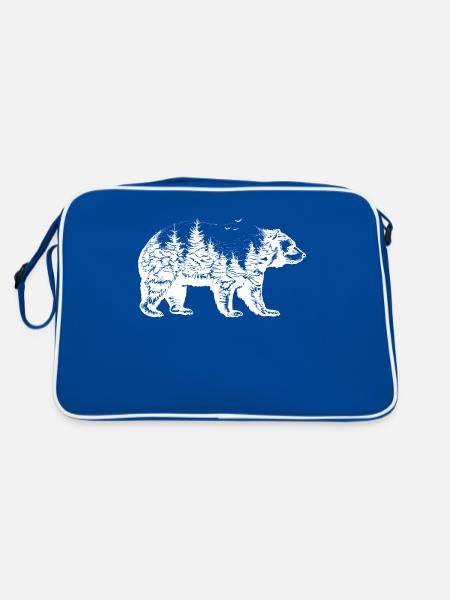 Voyage Aventure Camping Randonnée Cadeau - Sac Retro - bleu/blanc - Dos