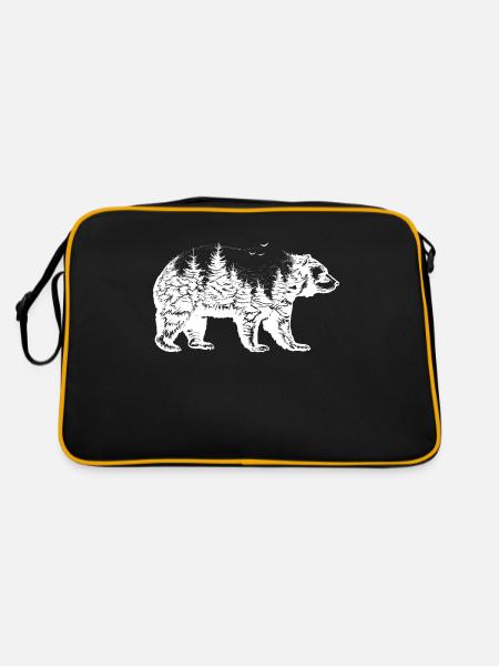 Travel Adventure Camping Hiking Gift - Retro Bag - black/gold - Back