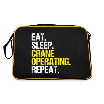 Kranführer Kranfahrer Kran Crane Operator - Retro Tasche - Schwarz/Gold - Hinten