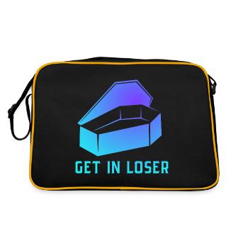 Get In Loser Coffin Pastel Goth Soft Grunge - Retro Tasche - Schwarz/Gold - Hinten