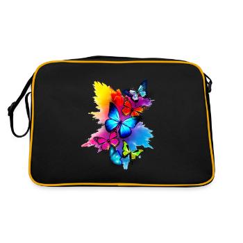 Butterfly Splash Colorful - Retro Bag - black/gold - Back
