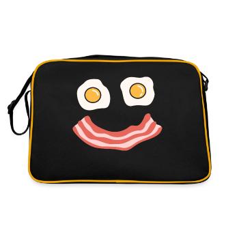 egg bacon Design for a funny designs lovers and - Retro Bag - black/gold - Back