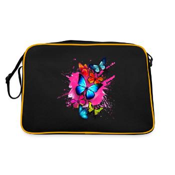 Butterfly Butterfly Splash Colorful Pink - Retro Bag - black/gold - Back