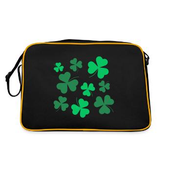 Trèfle, Trèfle, Irlandais, Printemps, Saint-Patrick - Sac Retro - noir/or - Dos