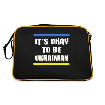 free ukraine slava ukraini selenskyj ukrainian - Retro Tasche - Schwarz/Gold - Hinten
