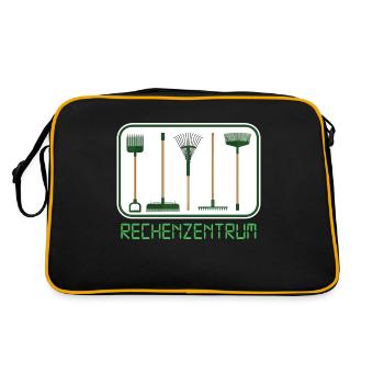 garten kleingarten biobauer rechenzentrum gärtner - Retro Tasche - Schwarz/Gold - Hinten