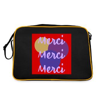 MERCI. THANKS. THANK YOU. ANNIVERSAIRE. NAISSANCE. - Sac Retro - noir/or - Dos