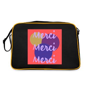 MERCI. THANKS. THANK YOU. ANNIVERSAIRE. NAISSANCE. - Sac Retro - noir/or - Dos