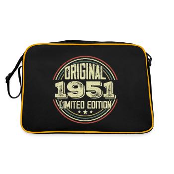 1951 Birthday Partys, ein legendärer Jahrgang - Retro Tasche - Schwarz/Gold - Hinten