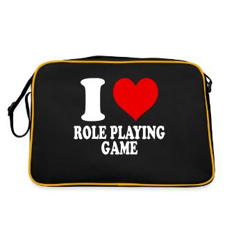 I Love Role Playing Game RPG Heart Funny - Retro Bag - black/gold - Back