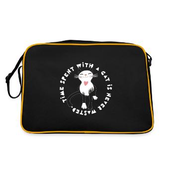 Chat Cat lady amoureux des chats - Sac Retro - noir/or - Dos