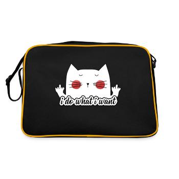Funny Sassy Cat (Do What I Want) - Retro Bag - black/gold - Back