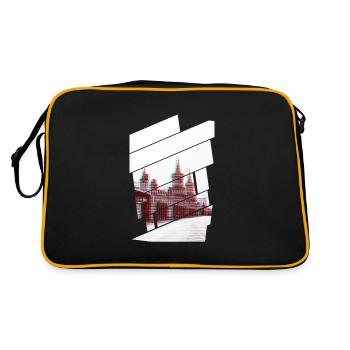 Berlin Oberbaumbrücke Glitch - Sac Retro - noir/or - Dos