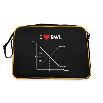 i love bwl white - Retro Bag - black/gold - Back