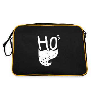 Weihnachten Weihnachtsmann Xmas Mathelehrer - Retro Tasche - Schwarz/Gold - Hinten