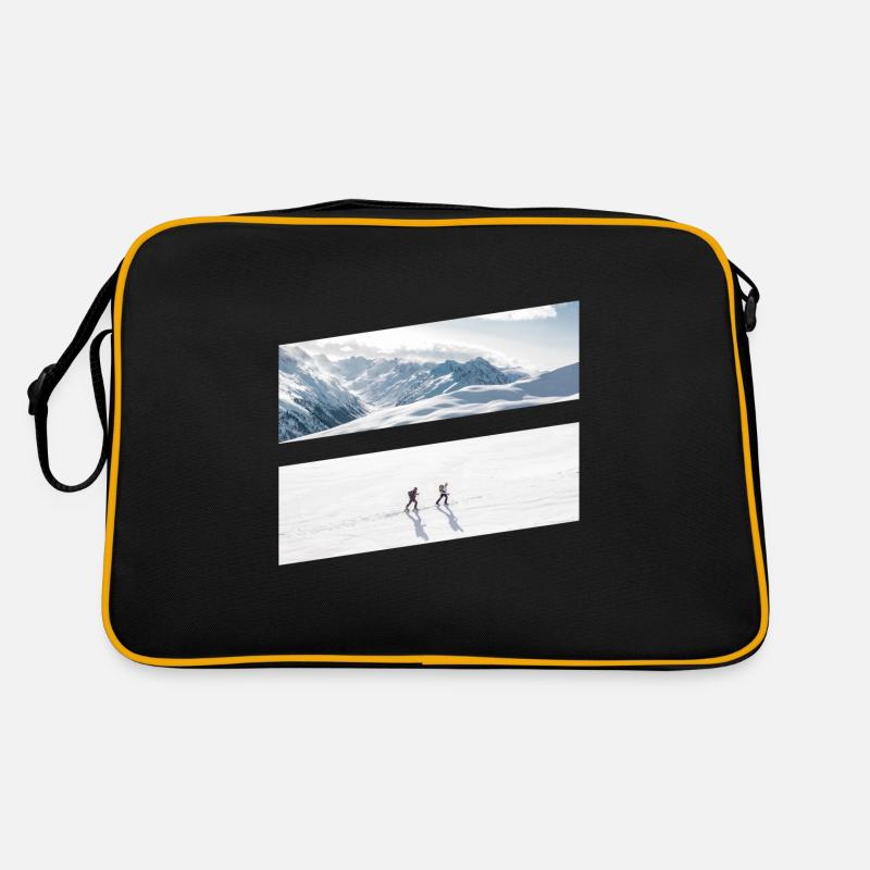 Skitour - Retro Tasche - Schwarz/Gold
