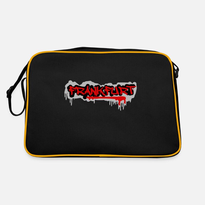 Frankfurt am Main Graffiti Waldstadion - Retro Tasche - Schwarz/Gold