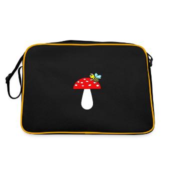 Bee on fly agaric - Retro Bag - black/gold - Back