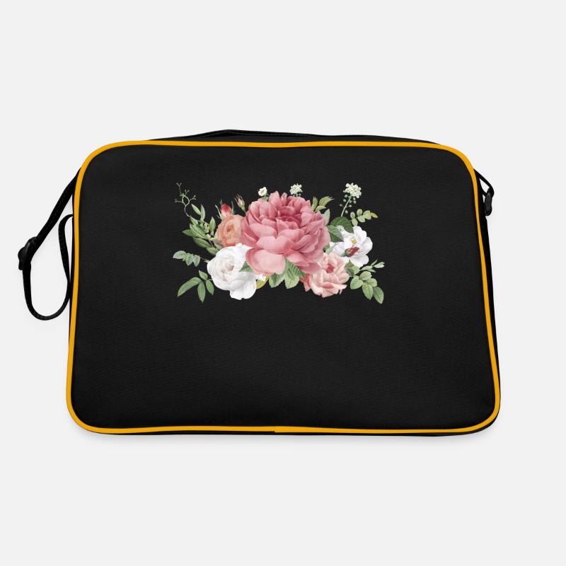 FLOWER - Retro Tasche - Schwarz/Gold