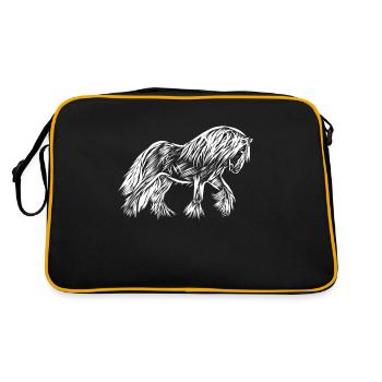 Pferd - Retro Tasche - Schwarz/Gold - Hinten