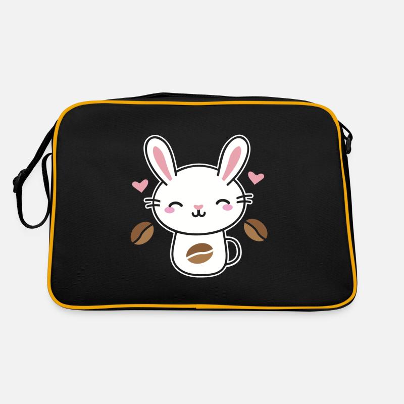 Kaffee Koffein Hase Kaninchen Kaffeebohne Geschenk Retro Tasche