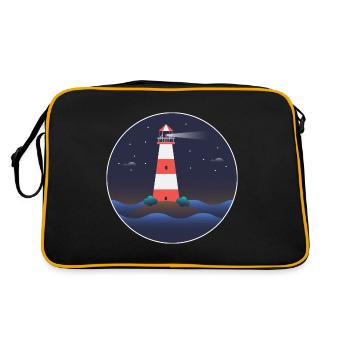 Lighthouse, international lighthouse day - Retro Bag - black/gold - Back