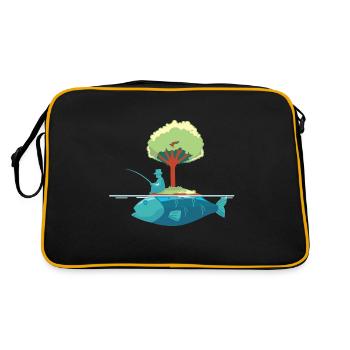 Art de poisson pêcheur pêcheur à la ligne - Sac Retro - noir/or - Dos