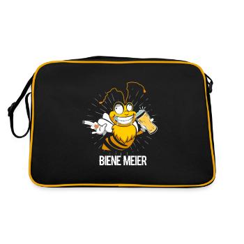 Drunk Bee Funny Party T-Shirt | Alcohol - Retro Bag - black/gold - Back
