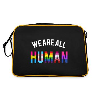 We are all Human LGBT GAY QUEER TRANSGENDER FLAGGE - Retro Bag - black/gold - Back